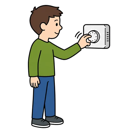 Piktogram AAC: ustawiać termostat