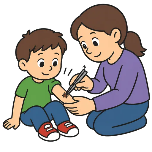Piktogram AAC: usuwanie kleszcza