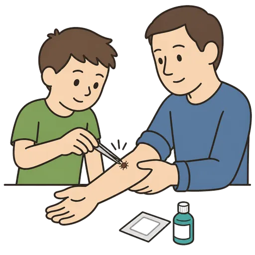 Piktogram AAC: usuwanie kleszcza