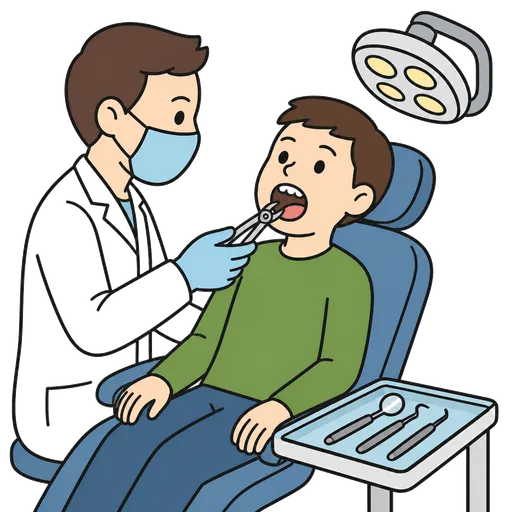 Pittogramma CAA: rimozione di un dente