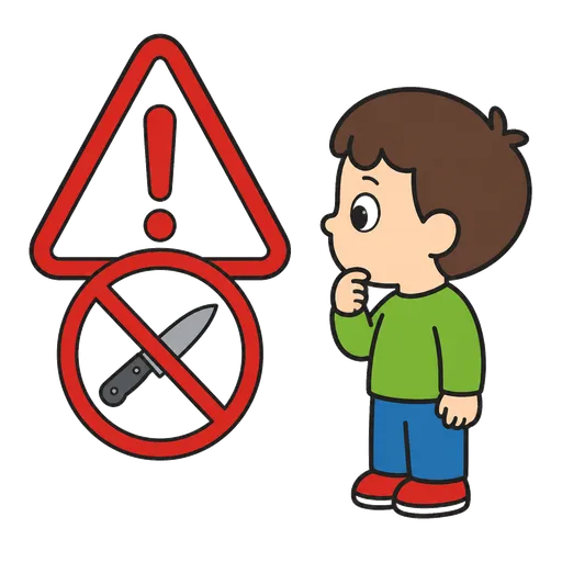 Pictogramme CAA : Avertissement : tranchant