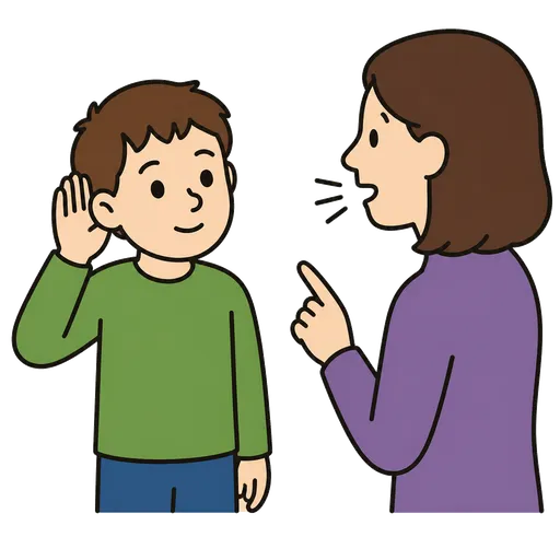 AAC pictogram: careful listening
