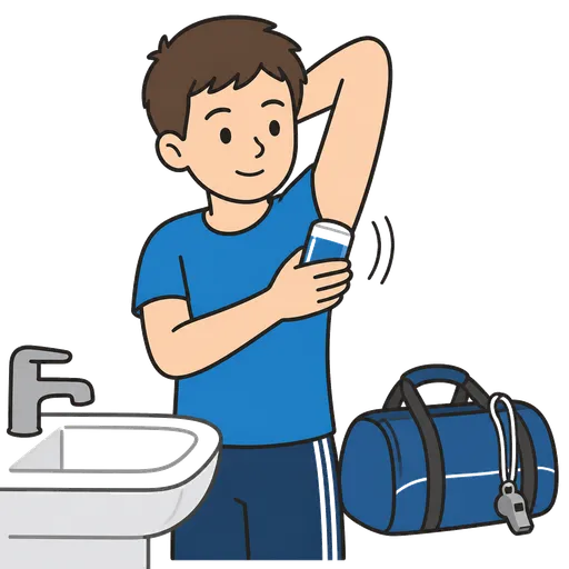 Pittogramma CAA: Usa deodorante dopo educazione fisica