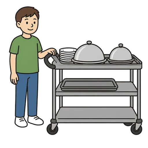Pittogramma CAA: carrello del ristorante