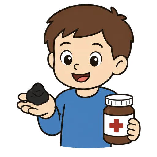 Piktogram AAC: węgiel leczniczy
