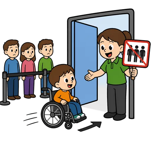 Piktogram AAC: wejście bez kolejki