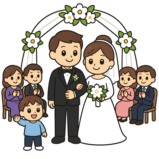 Pittogramma CAA: matrimonio in famiglia
