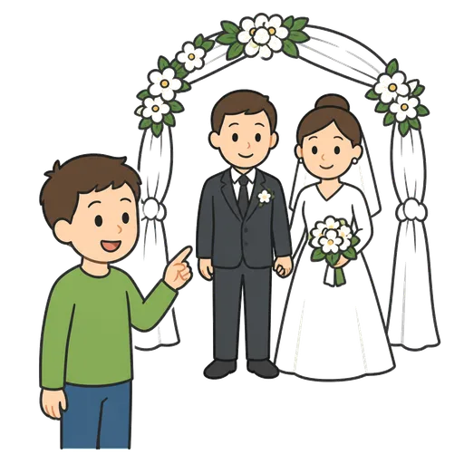 AAC pictogram: family wedding