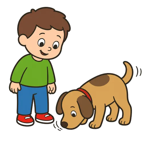 Pittogramma CAA: annusare (cane che annusa)
