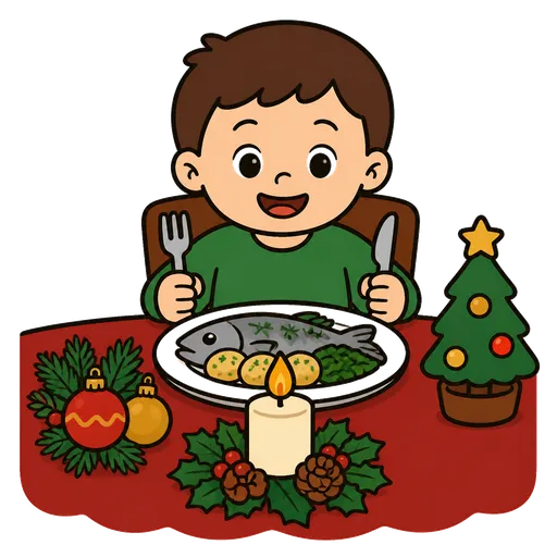 Pittogramma CAA: cena della vigilia di Natale