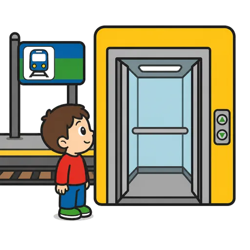 AAC-Piktogramm: Aufzug im Bahnhof
