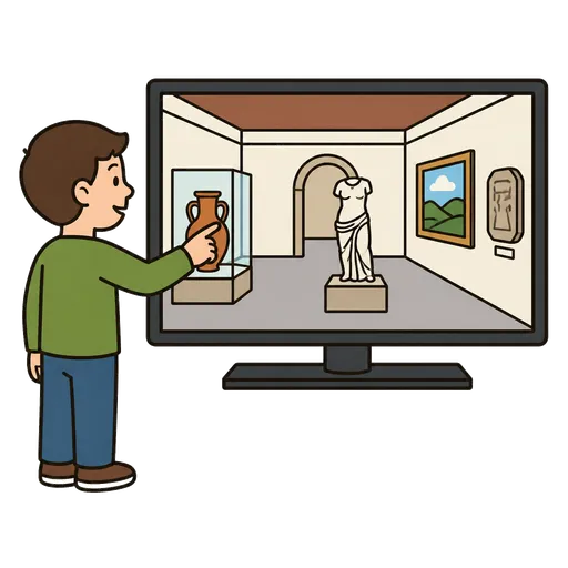 AAC-Piktogramm: virtuelle Museumsführung