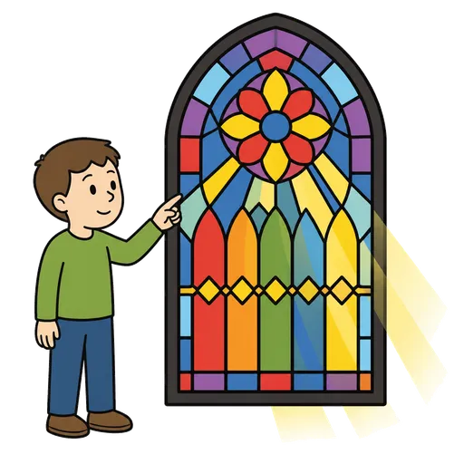 AAC pictogram: stained-glass