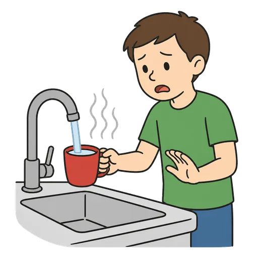 Pittogramma CAA: l’acqua è troppo calda