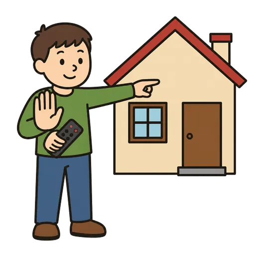 AAC-Piktogramm: lieber zu Hause bleiben