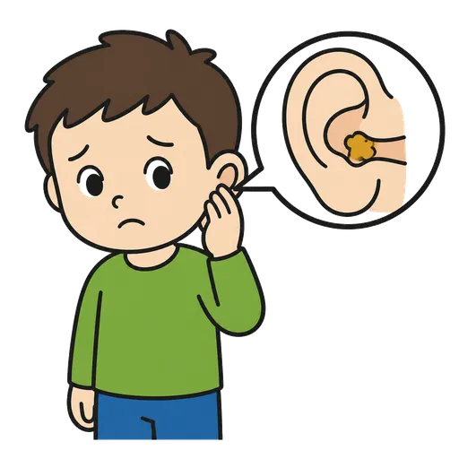 Piktogram AAC: woskowina w uchu