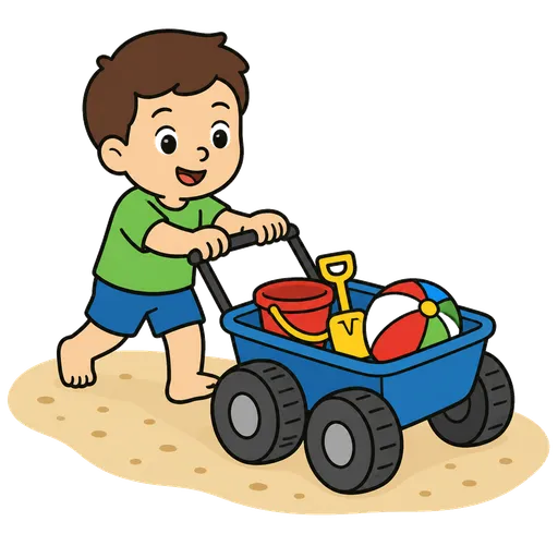 AAC-Piktogramm: Strandwagen