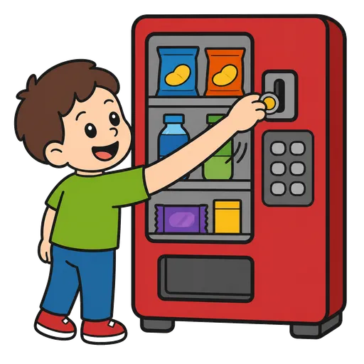Pittogramma CAA: metti una moneta in una macchina da vending