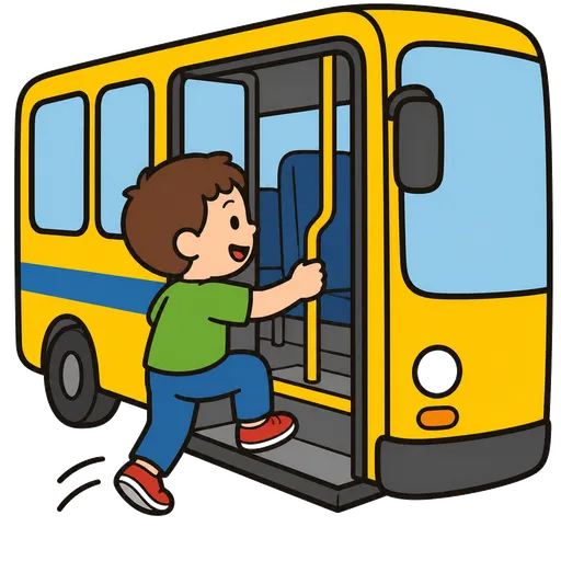 Piktogram AAC: wsiadam do autobusu
