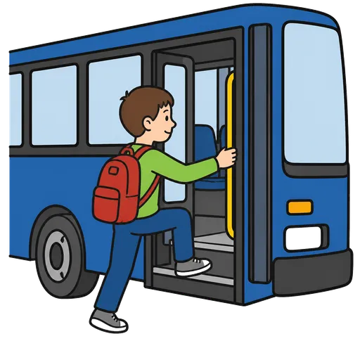 Piktogram AAC: wsiadam do autobusu