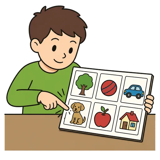 AAC-Piktogramm: auf Bilder zeigen