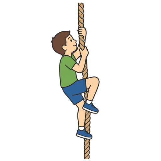 Pittogramma CAA: arrampicata su corda