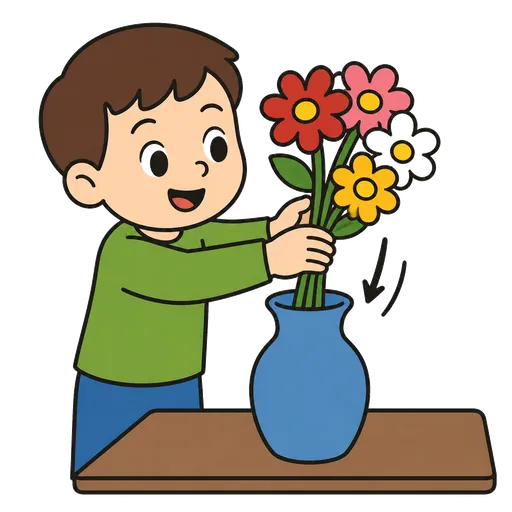 Pittogramma CAA: metti fiori in un vaso