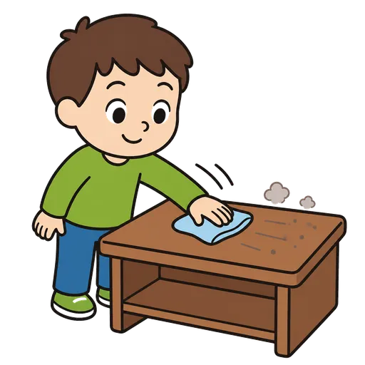 Piktogram AAC: wycierać kurz