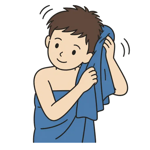 AAC pictogram: dry self off