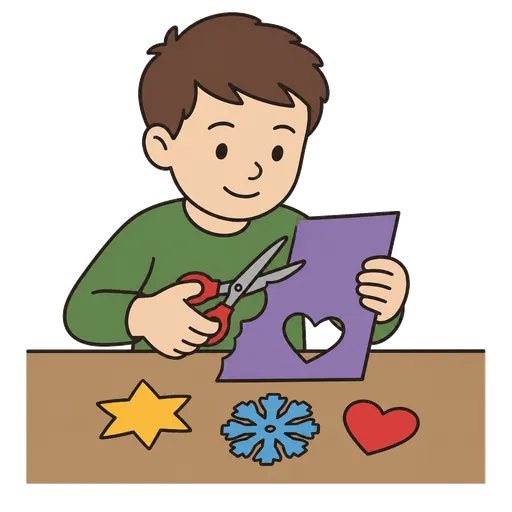 AAC pictogram: paper cutout craft
