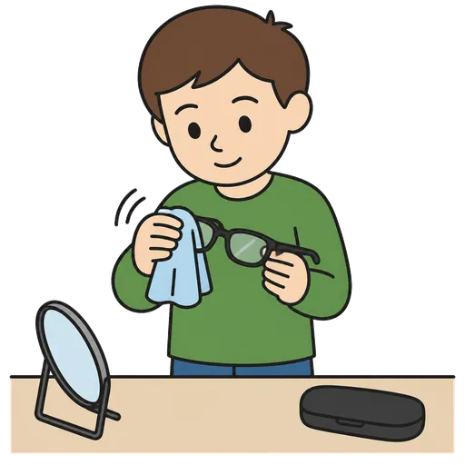 Piktogram AAC: wyczyść mi okulary
