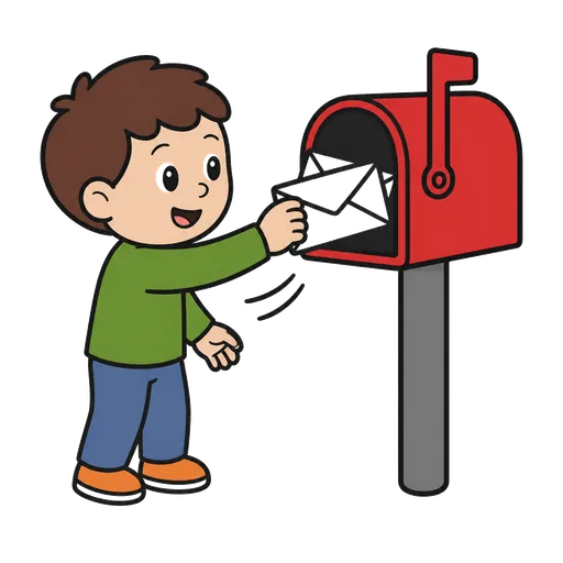 Pittogramma CAA: tirare le lettere fuori da una cassetta postale