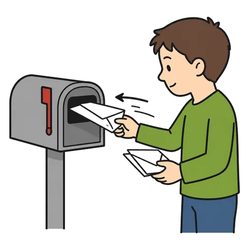 Pittogramma CAA: prendere lettere dalla buca delle lettere