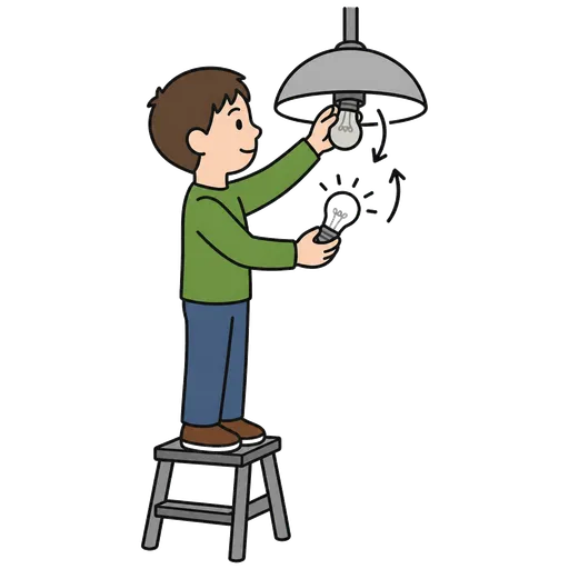 Pittogramma CAA: sostituisci una lampadina