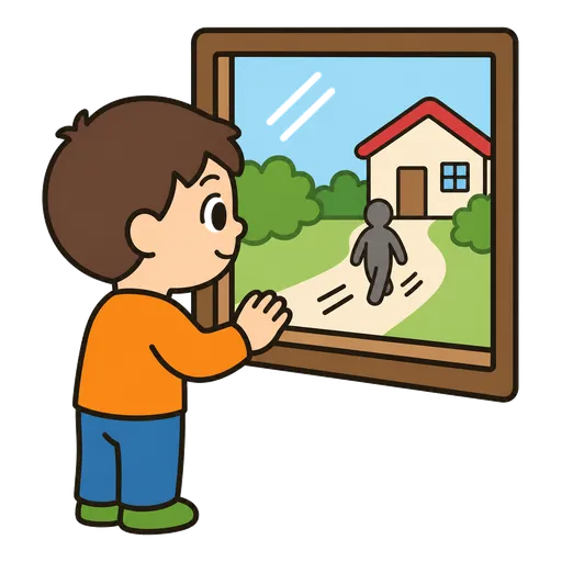 AAC-Piktogramm: schau aus dem Fenster
