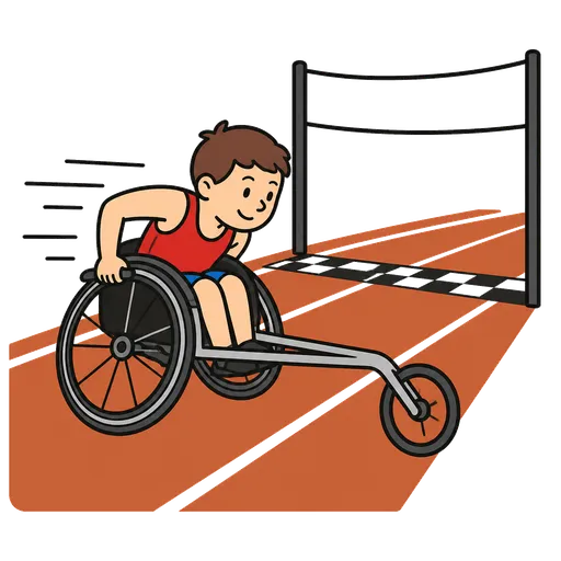 Pictograma CAA: carrera en silla de ruedas