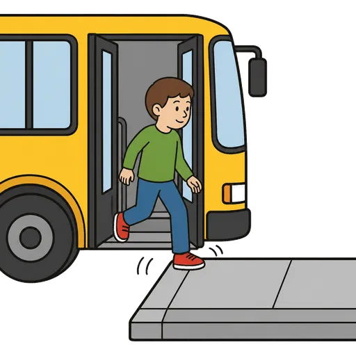 AAC pictogram: Get off the sidewalk side