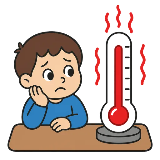 Piktogram AAC: wysoka temperatura