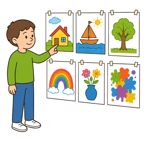 Pictograma CAA: exposición de arte infantil