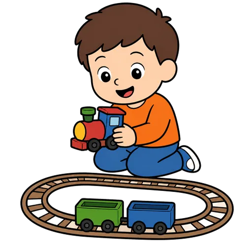 AAC pictogram: train playing