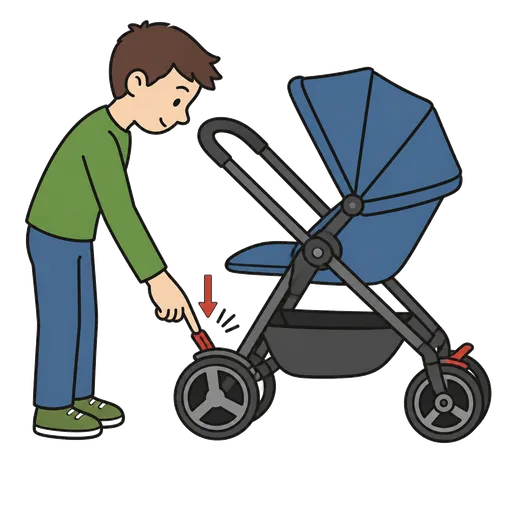 Pittogramma CAA: blocca le ruote del passeggino