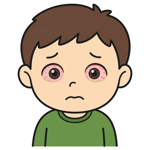 Piktogram AAC: zaczerwienione oczy