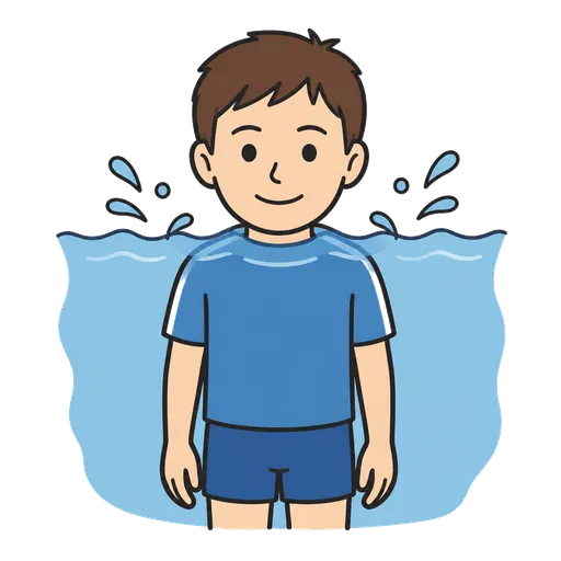 Pictograma CAA: sumergir hasta el cuello en el agua