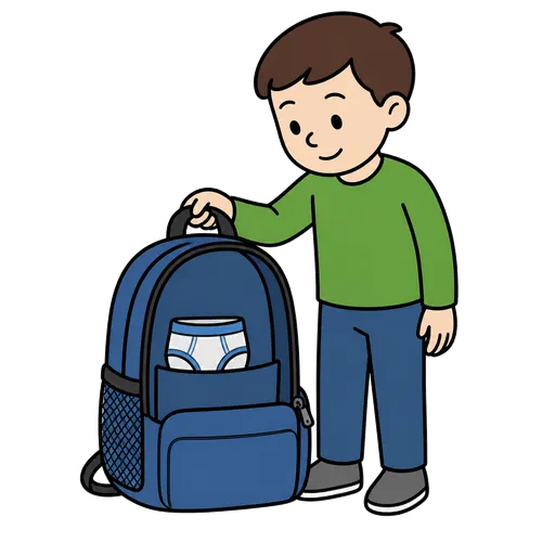 AAC-Piktogramm: Wechselunterwäsche im Rucksack