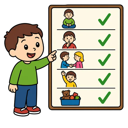 Pictograma CAA: póster de normas de clase