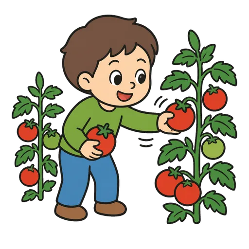 AAC-Piktogramm: Tomaten pflücken
