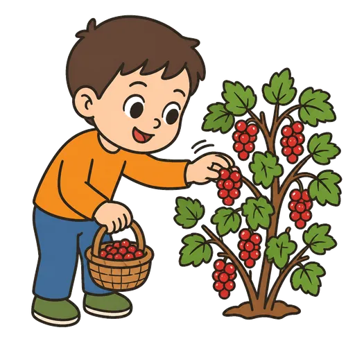 AAC-Piktogramm: Johannisbeeren sammeln