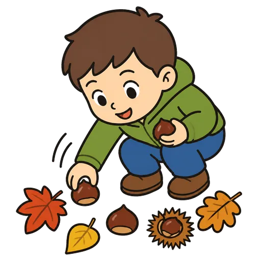 Pittogramma CAA: Raccogliere castagne in autunno