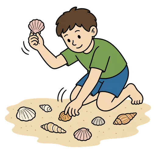 AAC-Piktogramm: shell collecting
