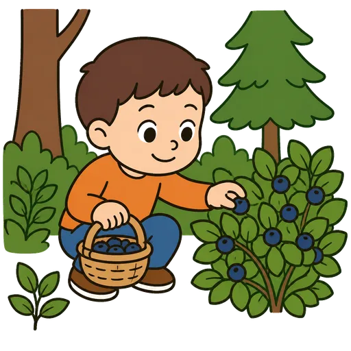 Pittogramma CAA: raccogliere frutti di bosco nel bosco